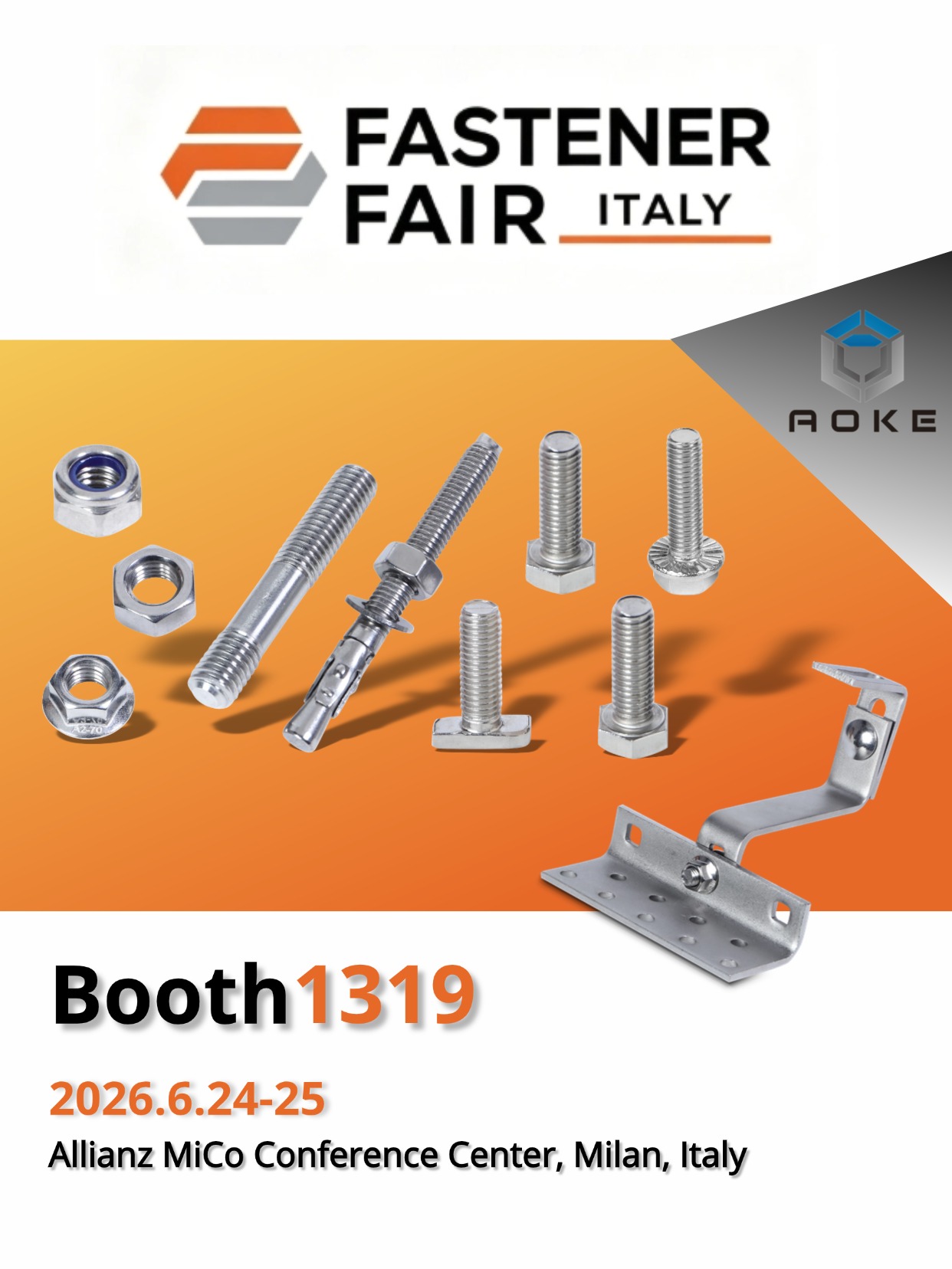 Conozca a Jiaxing AOKE en Fastener Fair Italia 2026
